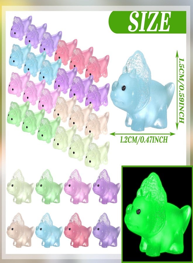 Liliful 48 Pcs Mini Resin Dinosaur Figures Small LuminousTiny Dinosaur for Mini Garden Micro Landscape Aquarium Home Decoration Outdoor Party Favors - Image 3